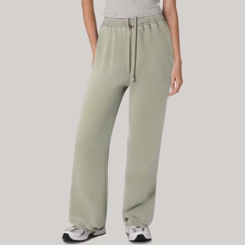 Green elastic waist women's jogger pants