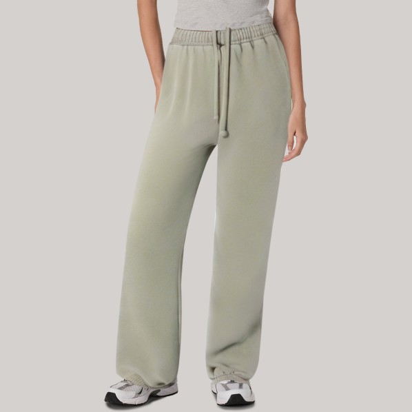 Green elastic waist women's jogger pants