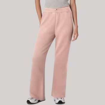 Pink straight-leg soft women's sweatpants