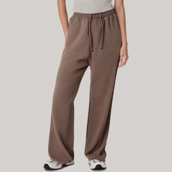 Brown soft drawstring women's sweatpants