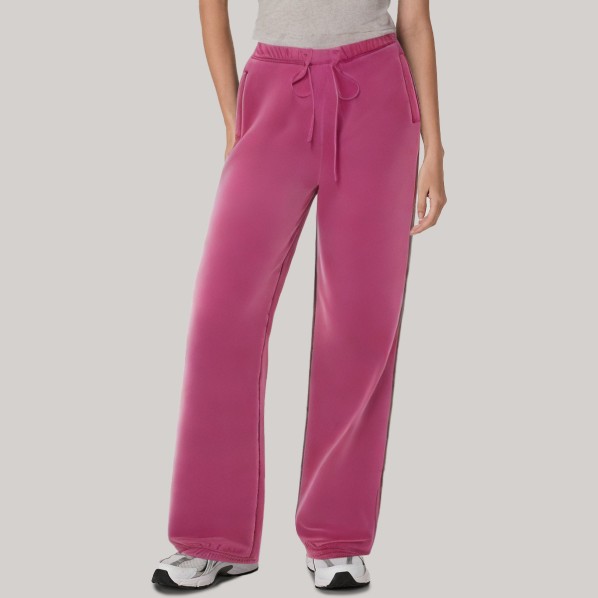 Pink acid-washed women's jogger pants