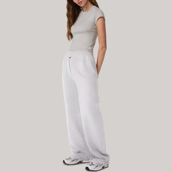 Autumn gray elastic waist women's jogger pants