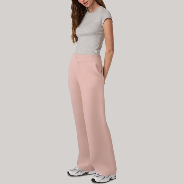 Pink straight-leg soft women's sweatpants