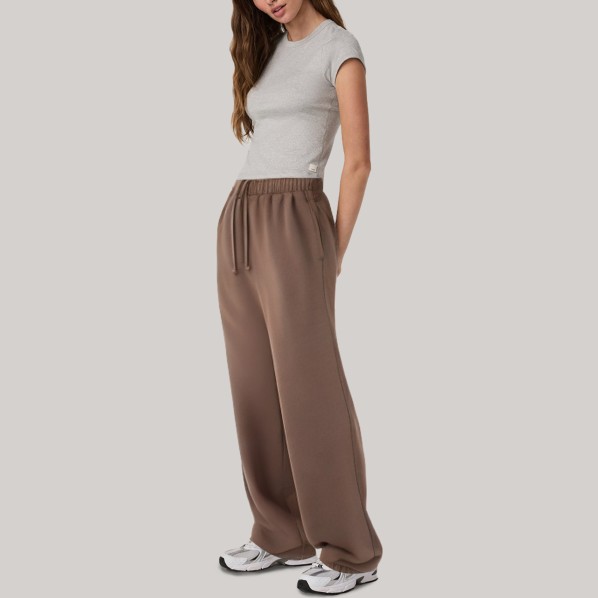 Brown soft drawstring women's sweatpants
