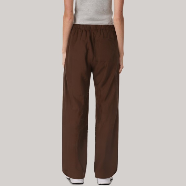 Brown stretch straight leg women's sports pants