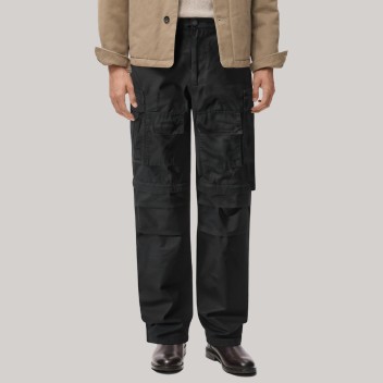 Casual black straight-leg men's windproof pants