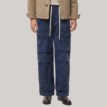 Classic blue straight-leg men's windproof pants