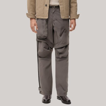Gray multi-functional straight leg men's windproof pants