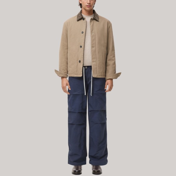 Classic blue straight-leg men's windproof pants