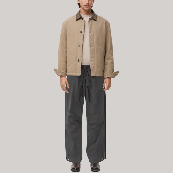 Grey side zipper straight leg men's windproof pants