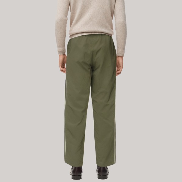 Green elastic waist loose men's windproof pants