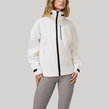 Trendy and simple hooded women's windbreaker