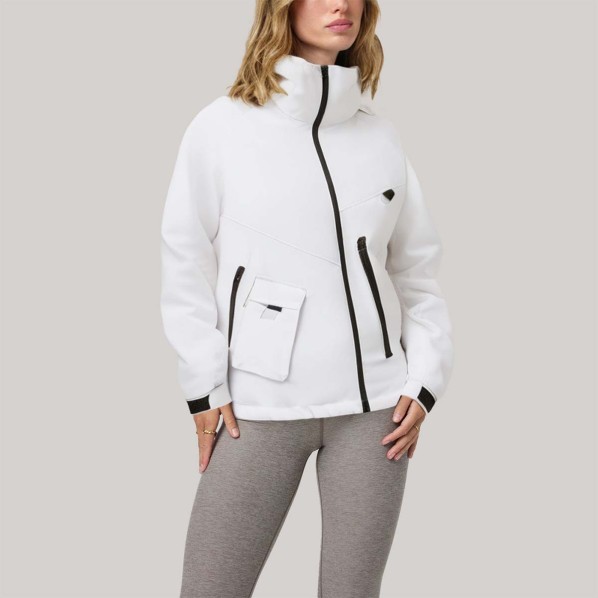 Loose-fitting hooded women's hiking jacket