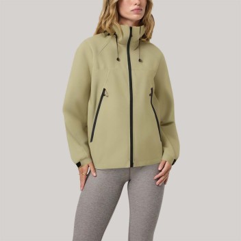Yellow stand-up collar outdoor women's windbreaker