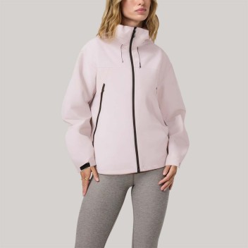 Pink hooded zip-up women's windbreaker