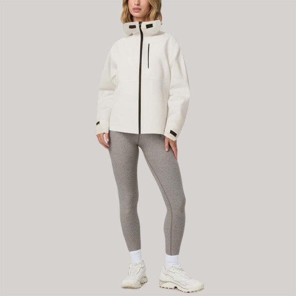 Trendy and simple hooded women's windbreaker