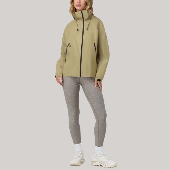 Yellow stand-up collar outdoor women's windbreaker