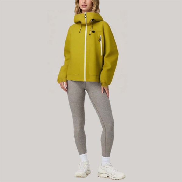 Yellow hiking and trekking women's windproof jacket