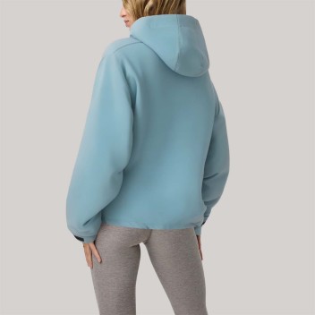 Blue loose-fitting zip-up women's windbreaker