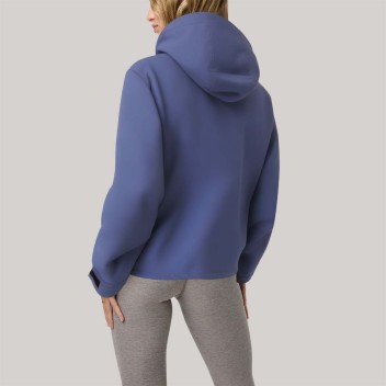 Purple loose-fitting hooded women's windbreaker