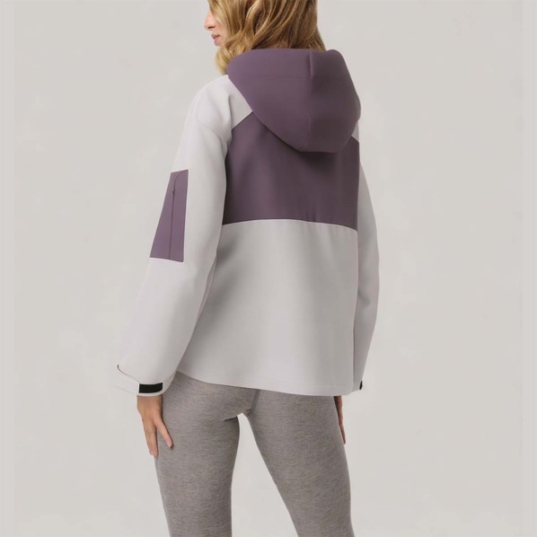 Comfortable hooded women's autumn windbreaker