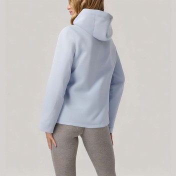 hiking blue hooded women's windbreaker