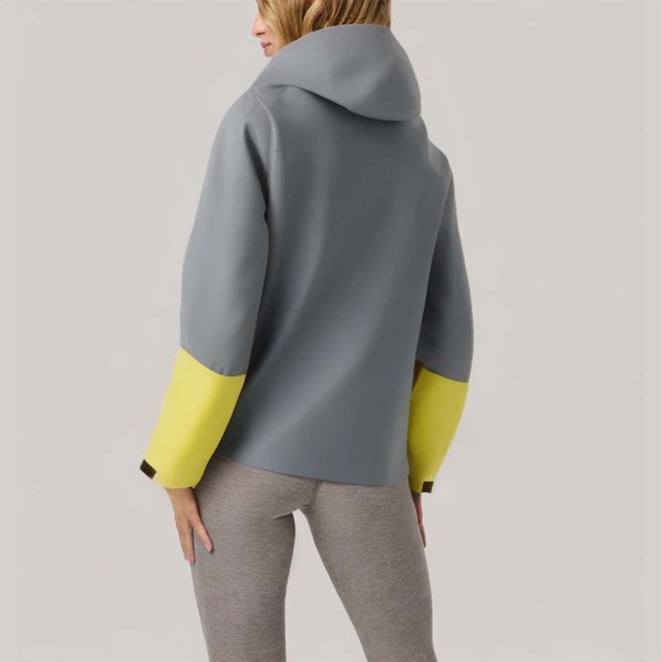 Color-blocked hooded warm women's windbreaker