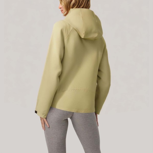 Yellow stand-up collar outdoor women's windbreaker