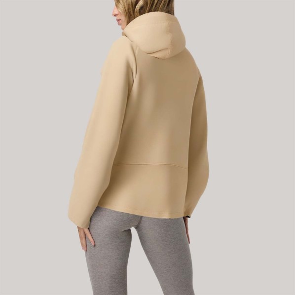 Simple hooded zip-up women's windbreaker