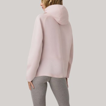 Pink hooded zip-up women's windbreaker