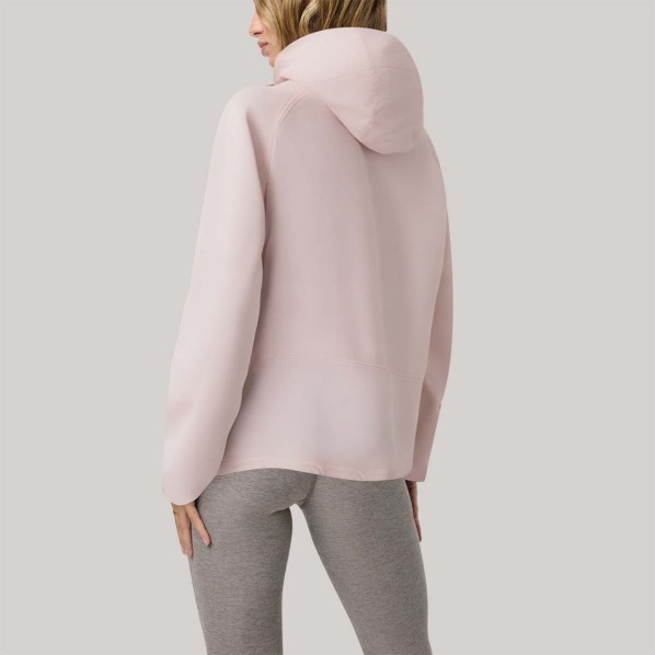 Pink hooded zip-up women's windbreaker