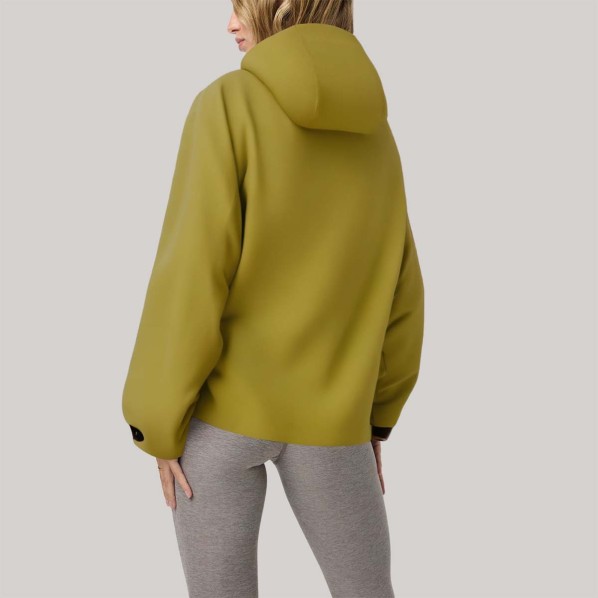 Yellow hiking and trekking women's windproof jacket