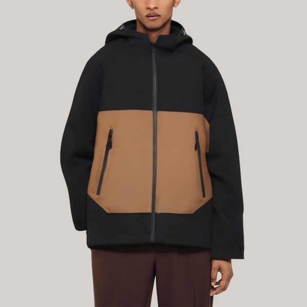 Color-blocked full-zip men's hiking jacket