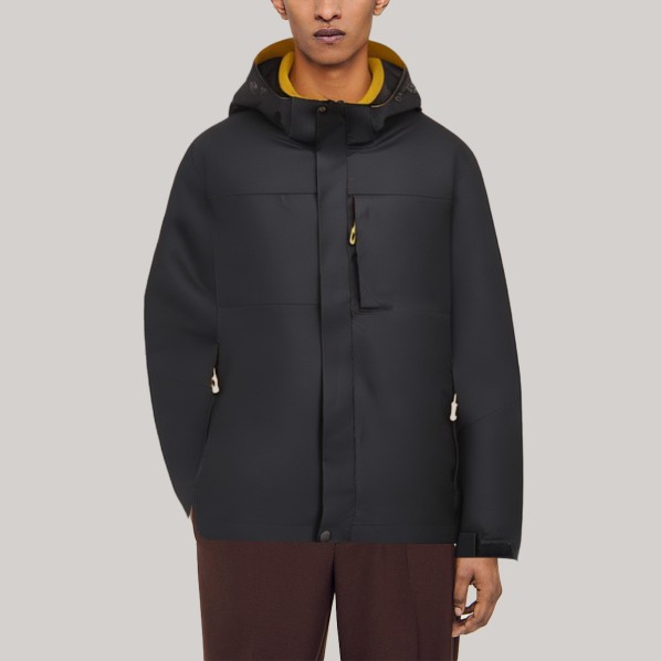 Stylish hooded loose-fitting men's windbreaker