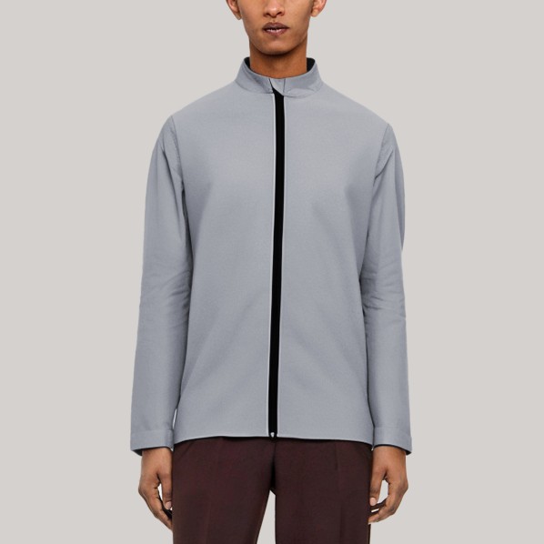 Outdoor stand-collar zippered windproof jacket