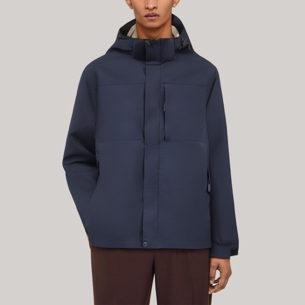 Casual hooded loose-fitting men's windbreaker