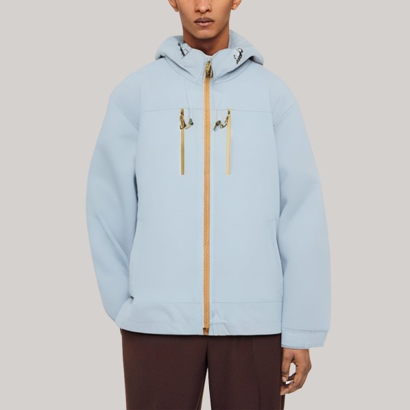 Outdoor waterproof hooded men's windbreaker