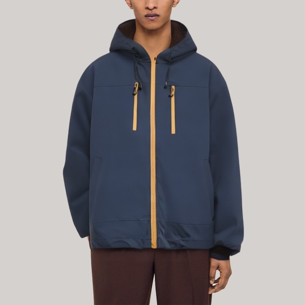 Waterproof and comfortable hooded men's windbreaker