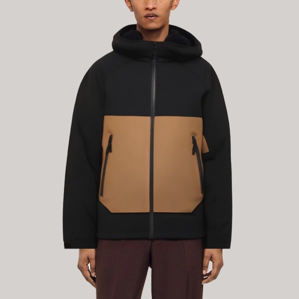 Color-blocked full-zip men's hiking jacket