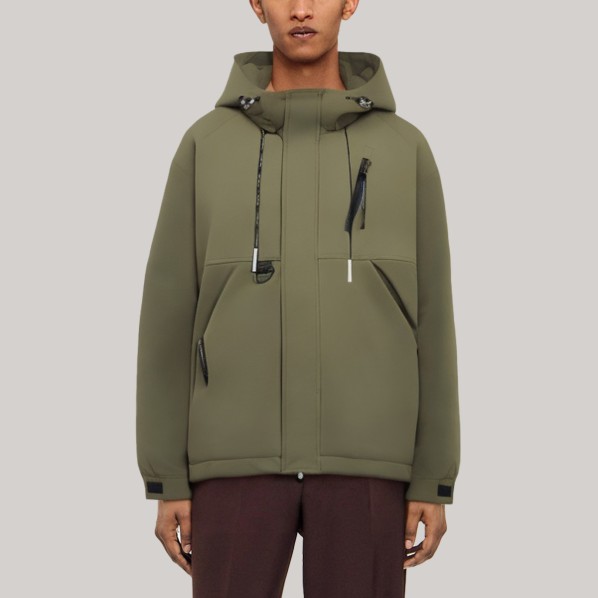 Green waterproof loose-fitting men's windbreaker