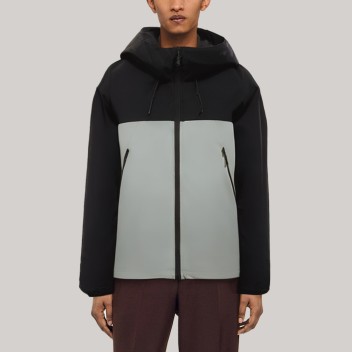 Stylish color-blocked hooded men's windbreaker