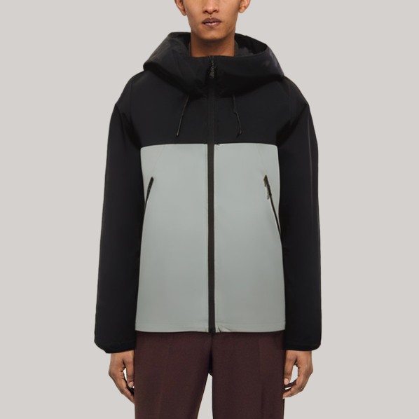 Stylish color-blocked hooded men's windbreaker
