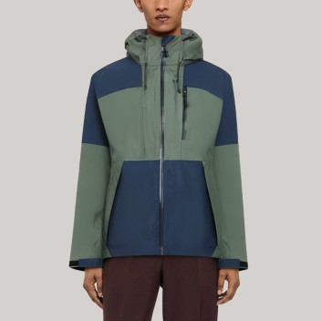 High-quality color-blocked zipper men's windbreaker