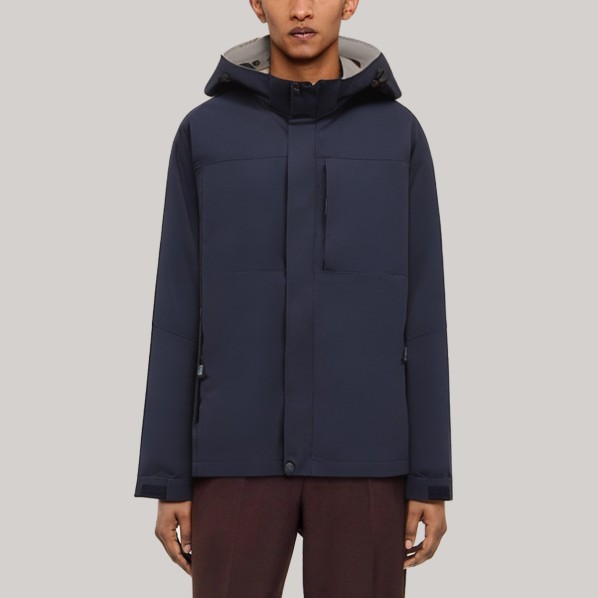 Casual hooded loose-fitting men's windbreaker