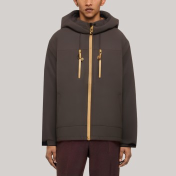 Stylish hooded zip-up men's windbreaker
