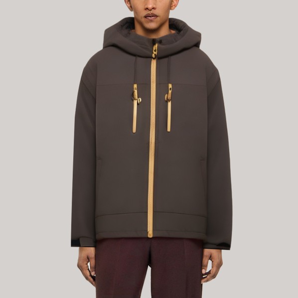 Stylish hooded zip-up men's windbreaker