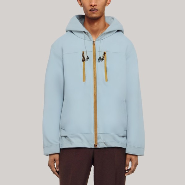 Outdoor waterproof hooded men's windbreaker