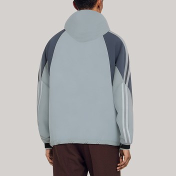 Stylish striped hooded men's windbreaker