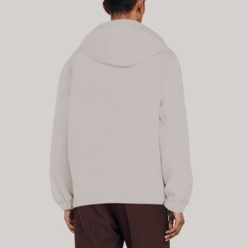 Beige outdoor hooded men's hiking jacket