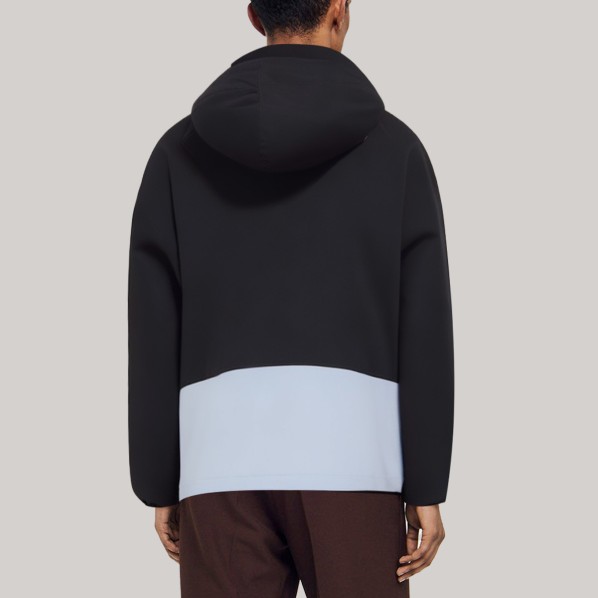 Color-blocked outdoor hooded men's windbreaker